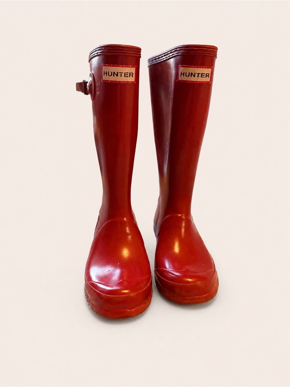 Hunter Original Kids Tall Gloss Rain Boots Red Size US 2